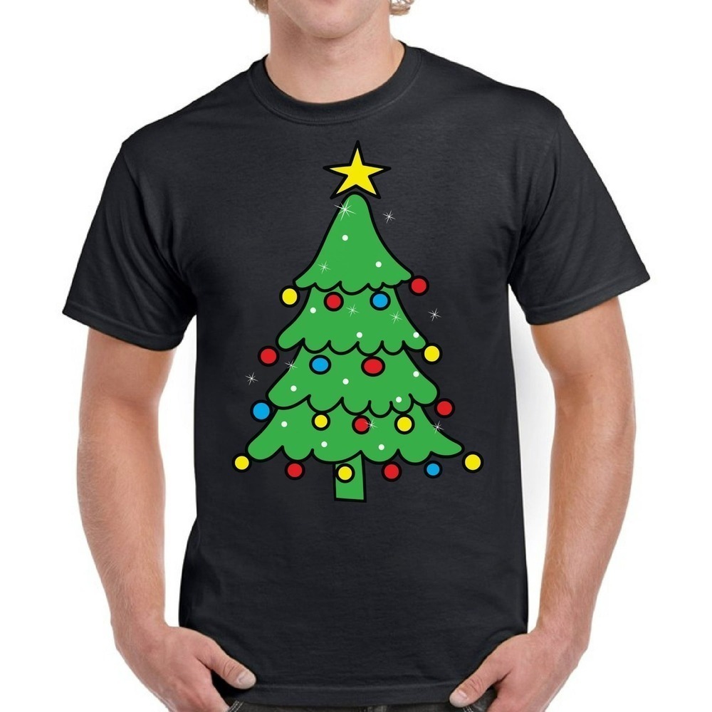 Merry Tree Shirt Xmas Graphic Gift Holiday Shirt
